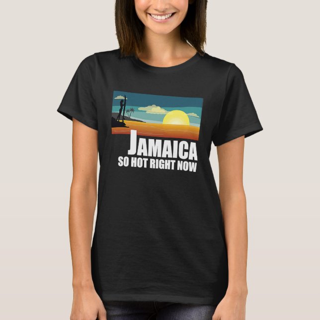 Camiseta Jamacia tan caliente ahora mismo Retro Travel Beac (Anverso)