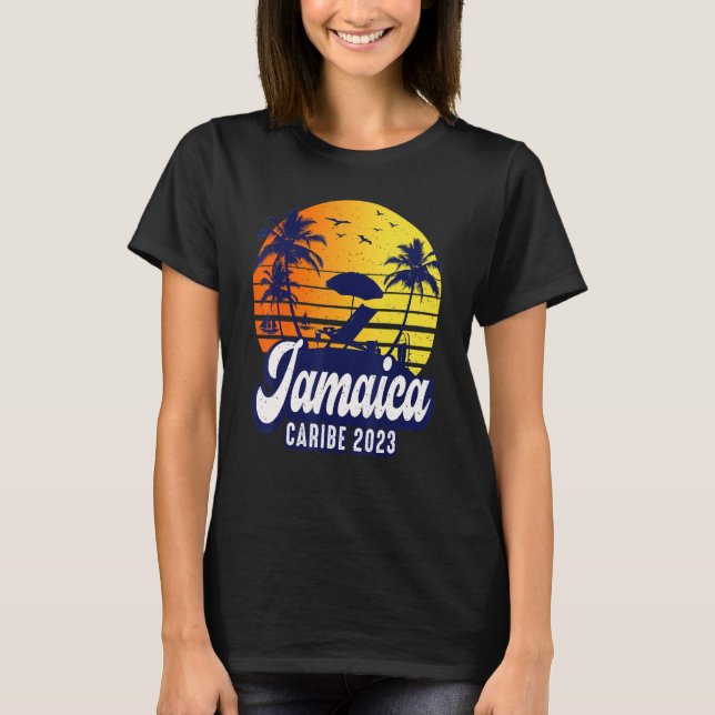 Camiseta Jamaica 2023 Caribe Sunset Beach Retro (Anverso)