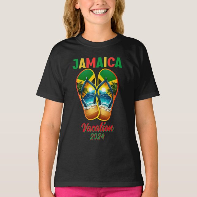 Camiseta Jamaica 2024 Flip Flop Vacation Tropical Beach (Anverso)