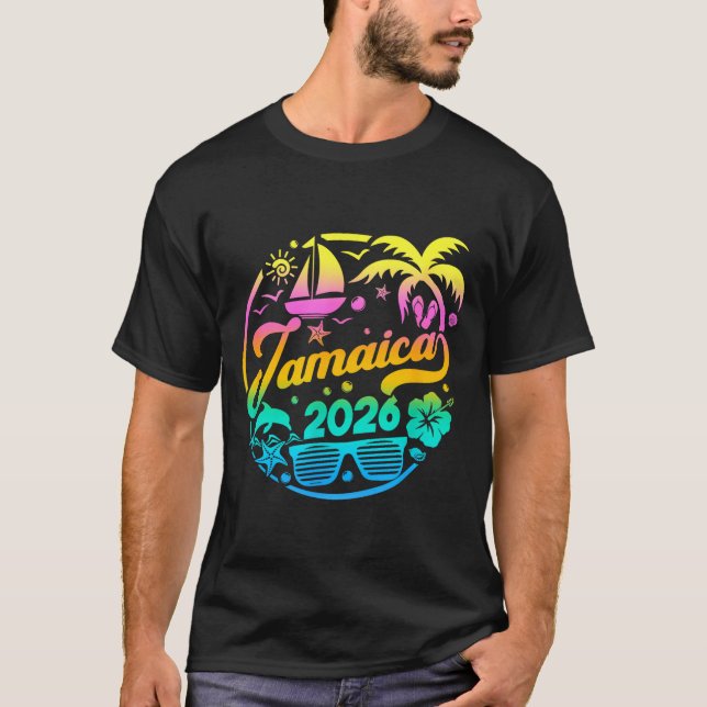 Camiseta Jamaica 2026 Family Vacation Beach Matching Group  (Anverso)