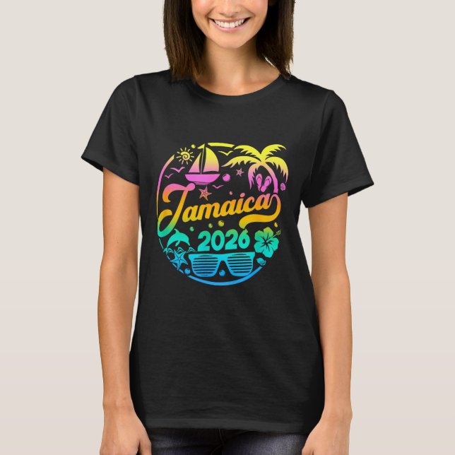 Camiseta Jamaica 2026 Family Vacation Beach Matching Group  (Anverso)