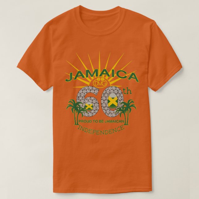 Camiseta Jamaica 60th Independence Proud To Be Jamaican  (Diseño del anverso)