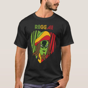 Camiseta Jamaica Alien Reggae Heart Rasta Souvenir Rastafar