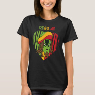 Camiseta Jamaica Alien Reggae Heart Rasta Souvenir Rastafar