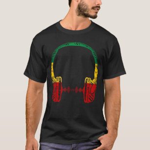 Camiseta Jamaica Amo de música reggae rasta en audífonos