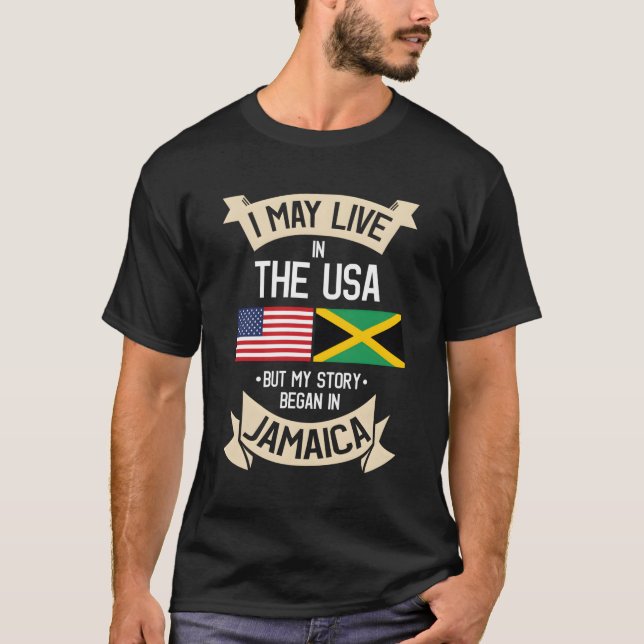 Camiseta Jamaica Bandera Estadounidense Usa Raíces Jamaiqui (Anverso)