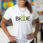 Camiseta Jamaica Bride Boda Jamaicana Bachelorette Party<br><div class="desc">Camisa de novia con bandera jamaiquina para un evento boda en Jamaica o una fiesta de soltería con temática jamaiquina. Un gran regalo de boda.</div>