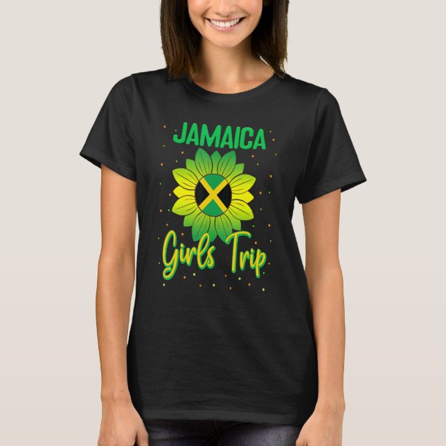 Camiseta Jamaica Chicas de la bandera del girasol viajan al (Anverso)