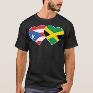 Camiseta Jamaica: Corazón puertorriqueño ama la bandera de