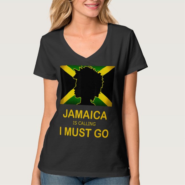 Camiseta Jamaica dice que debo estar orgullosa de las mujer (Anverso)