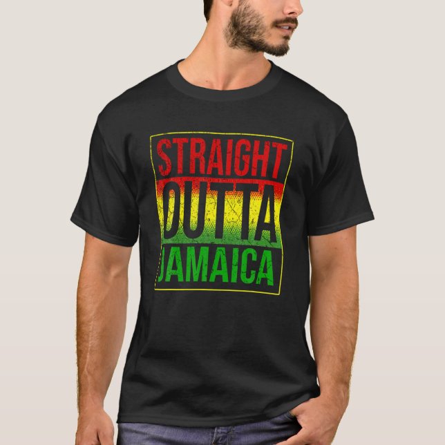 Camiseta Jamaica directamente fuera del regalo de rasta de  (Anverso)