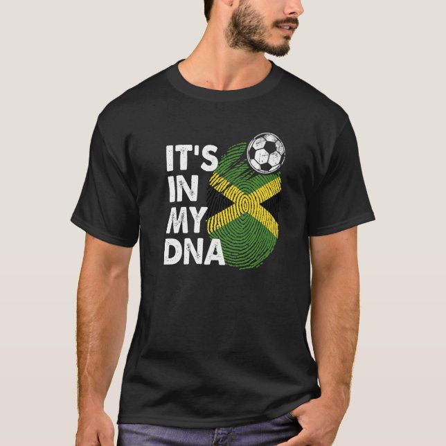 Camiseta Jamaica En Mi Equipo De Bandera Jamaiquina De Adn  (Anverso)