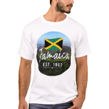 "Jamaica Est. 1962" Montañas Azules Con Bandera