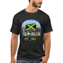 "Jamaica Est. 1962" Montañas Azules Con Bandera