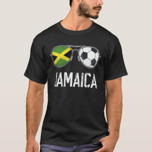 Camiseta Jamaica Flag & Football Sunglass Jamaican Fan