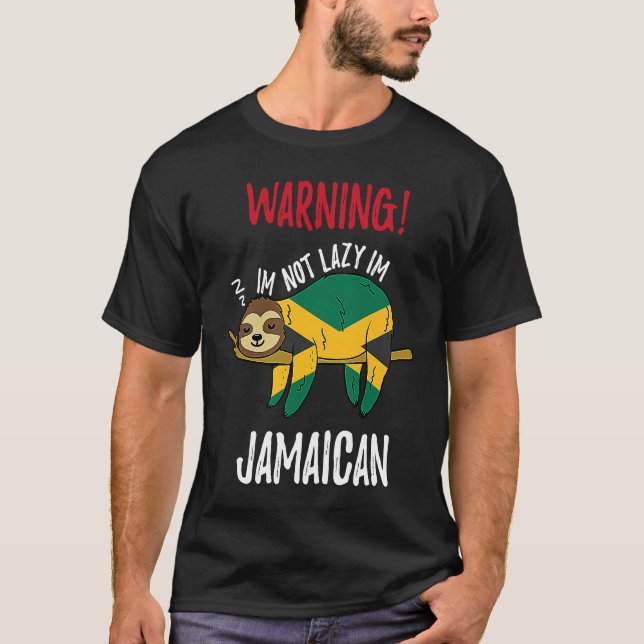 Camiseta Jamaica Flag Sloth Im Not Lazy Im Jamaican (Anverso)