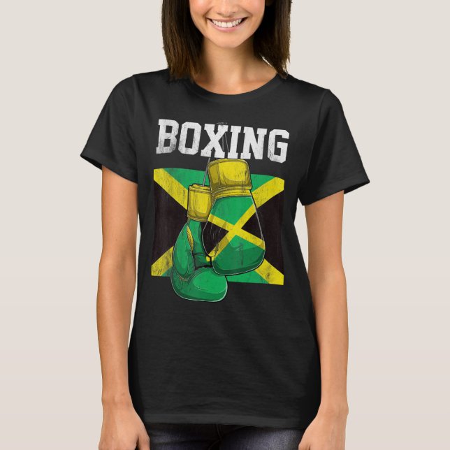 Camiseta Jamaica Guantes de boxeo Boxer Bandera jamaiquina (Anverso)