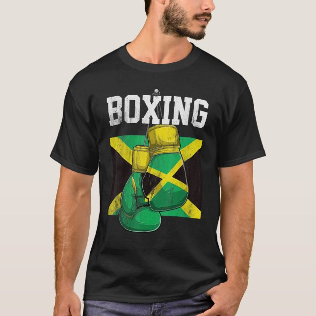 Camiseta Jamaica Guantes de boxeo Boxer Bandera jamaiquina (Anverso)