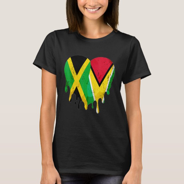 Camiseta Jamaica Guayana Flag Heart Citizen Grown Patriot C (Anverso)