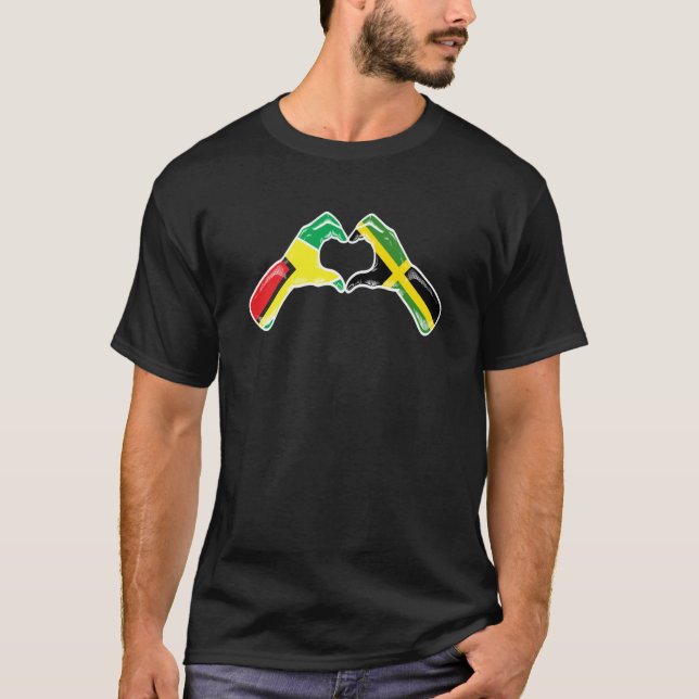 Camiseta Jamaica Guyana Flag Jamaican Guyanese Heart (Anverso)