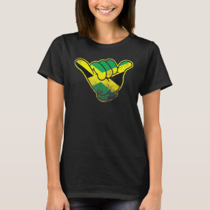 Camiseta Jamaica Hang Loose Reggae Shaka con bandera jamaiq