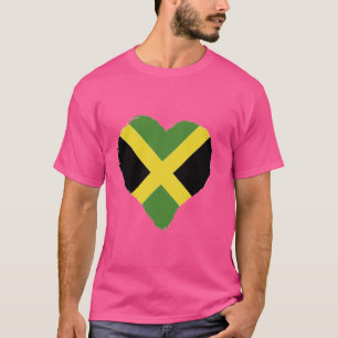 Camiseta Jamaica Heart Origin La bandera jamaiquina genera 