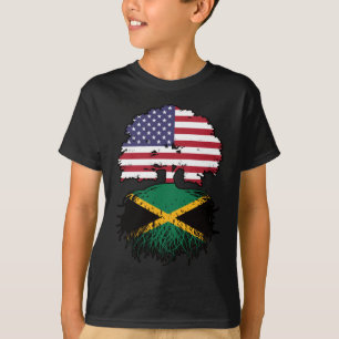 Camiseta Jamaica Jamaican American USA Tree Roots Flag