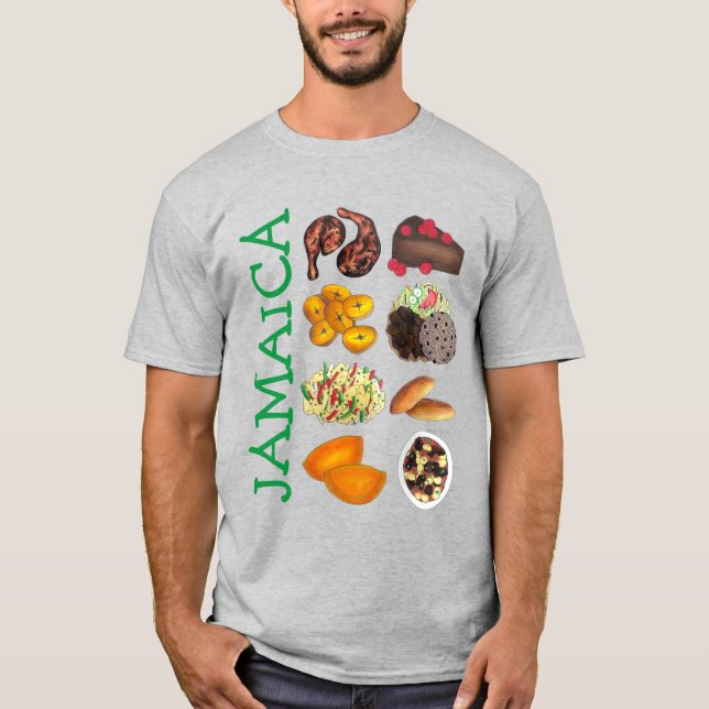 Camiseta JAMAICA Jamaican Foods Caribbean Island Cuisine (Anverso)