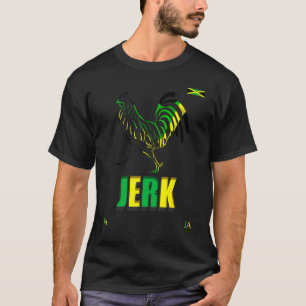 Camiseta Jamaica Jerk Pollo Rooster Bandera de Jamaica