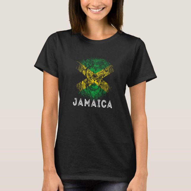 Camiseta Jamaica King Safari Cabeza de León Carribean Jamai (Anverso)