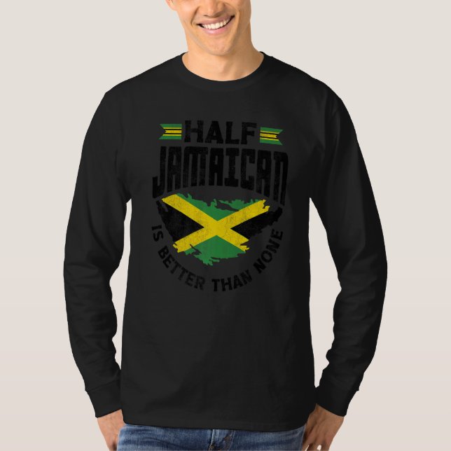 Camiseta Jamaica: La mitad jamaiquina de la bandera jamaiqu (Anverso)