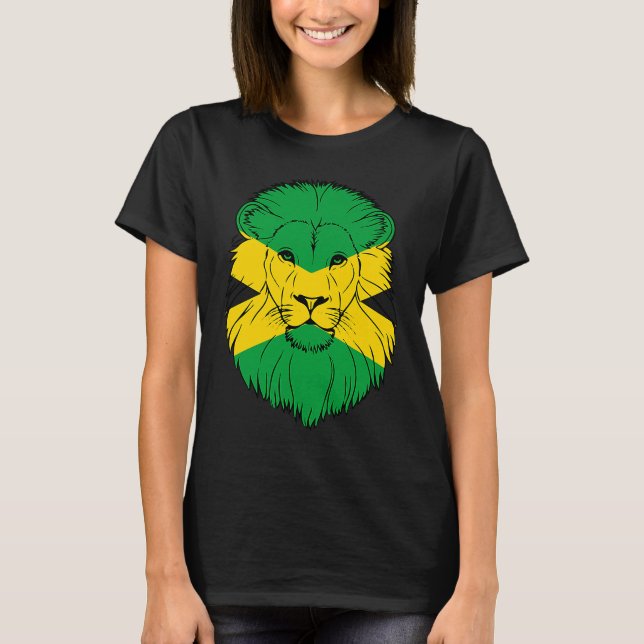 Camiseta Jamaica Lion Jamaican Flag Caribbean Holiday Regga (Anverso)