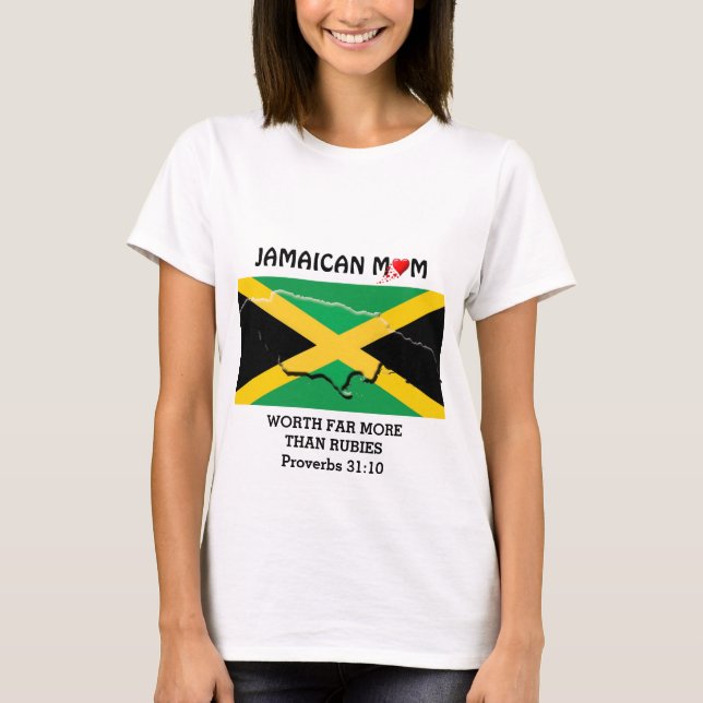 Camiseta JAMAICA MOM VALE Más Que Rubíes PROVERBS 31 (Anverso)
