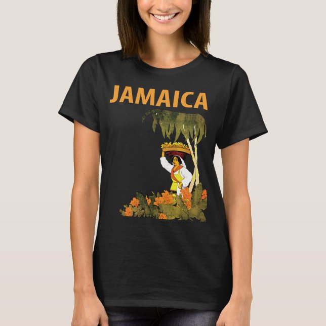 Camiseta Jamaica: Mujer con canasta (Anverso)
