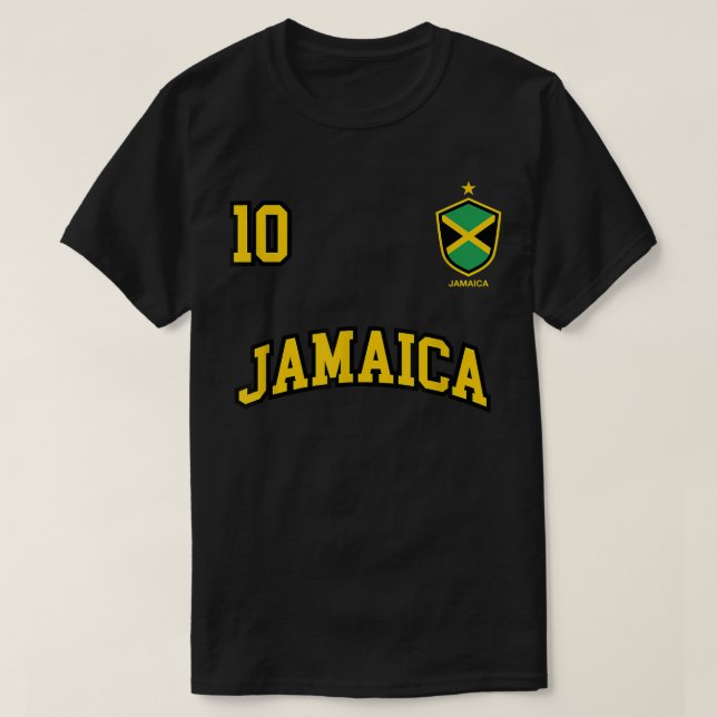 Camiseta Jamaica  Number 10 Soccer Team Sports Jamaican Fla (Diseño del anverso)