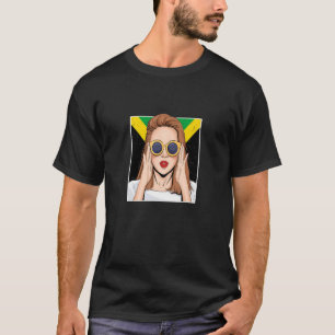 Camiseta Jamaica Por La Bandera Jamaiquina Chica Para Mujer