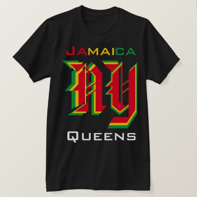 Camiseta Jamaica Queens Blk. (Anverso del diseño)