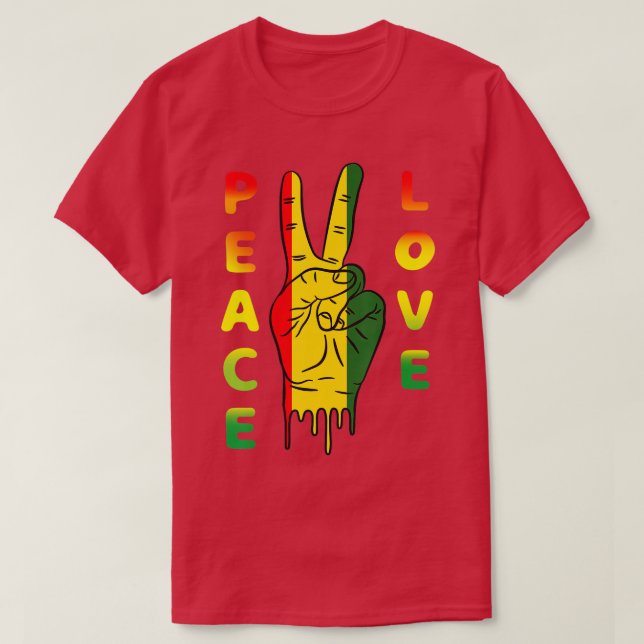 Camiseta Jamaica Reggae Music Rasta Orgullo Paz Amor (Diseño del anverso)