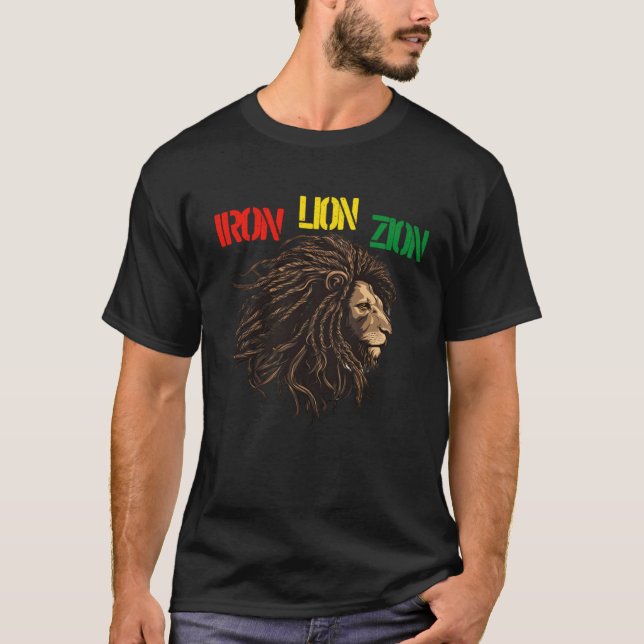 Camiseta Jamaica Souvenir Rasta Clothing Lion of Judah Root (Anverso)