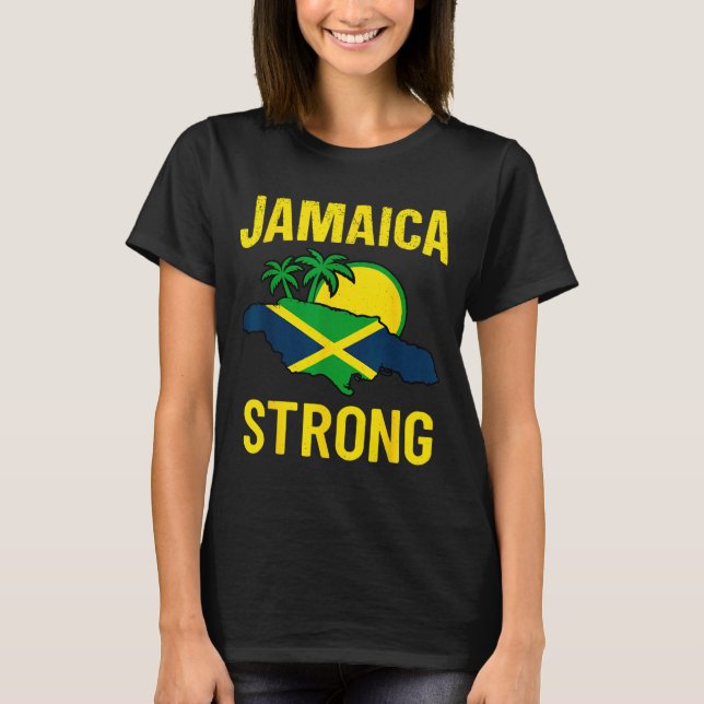 Camiseta Jamaica Strong I Love Jamaican Flag Heart Women Me (Anverso)