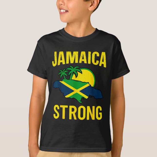 Camiseta Jamaica Strong I Love Jamaican Flag Heart Women Me (Anverso)