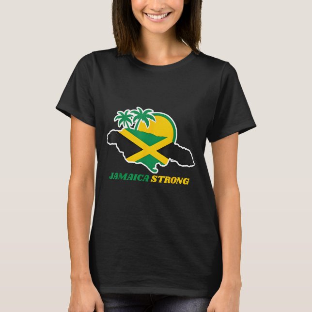 Camiseta Jamaica Strong I Love Jamaican Flag Heart Women Me (Anverso)