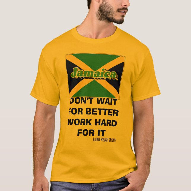 Camiseta Jamaica TRABAJA DURO (Anverso)