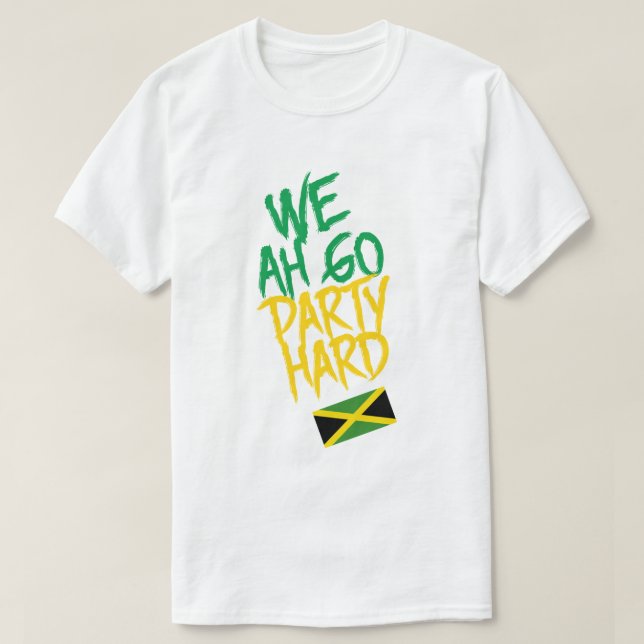 Camiseta Jamaica vamos Fiesta dura bandera jamaiquina (Diseño del anverso)