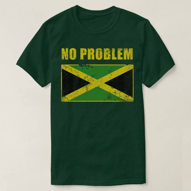 Camiseta Jamaica vintage No hay problema bandera jamaiquina (Diseño del anverso)