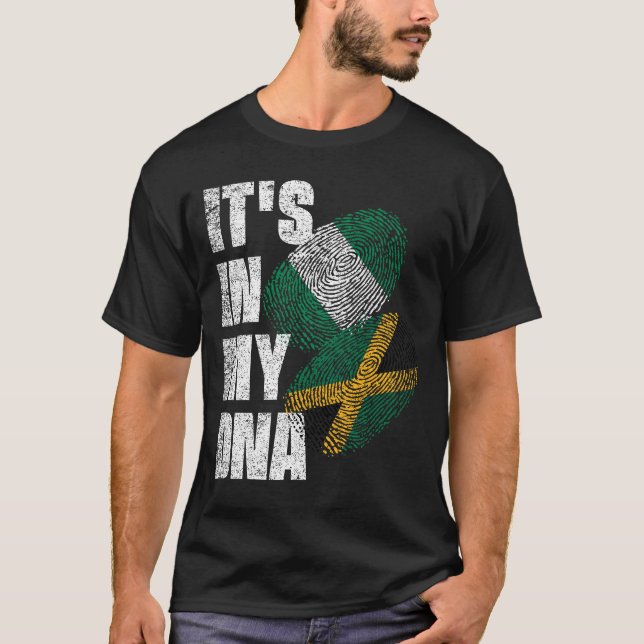 Camiseta Jamaica Y Nigeria Mezclan Bandera Del Patrimonio D (Anverso)