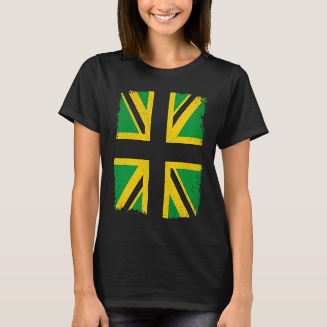 Camiseta Jamaican flag colours on British Union Jack  Jamai (Anverso)