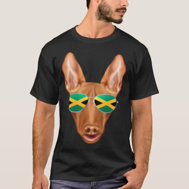 Camiseta Jamaican Flag Pharaoh Hound Dog Jamaica Pocket (Anverso)