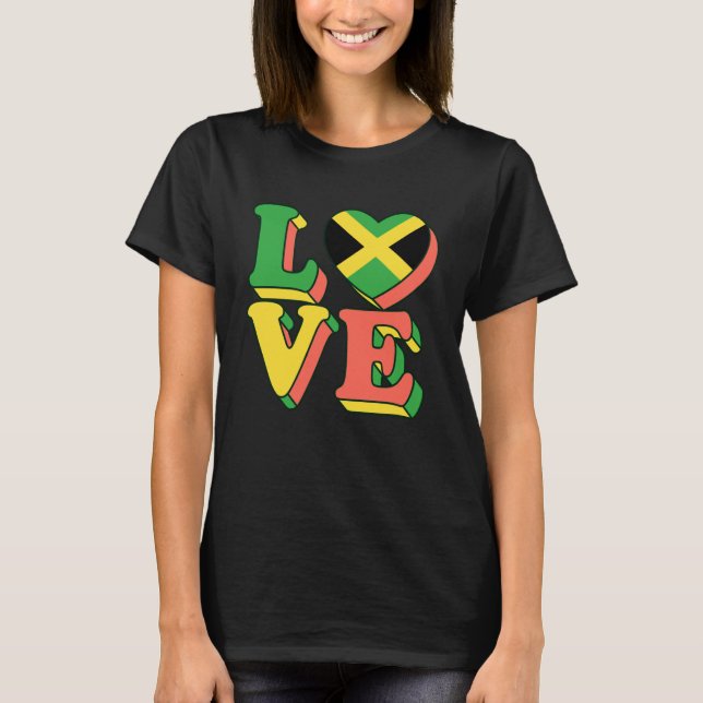 Camiseta Jamaican Love Jamaica Flag Independence Day Men Wo (Anverso)