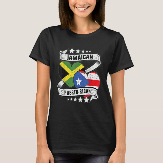 Camiseta Jamaican puerto rican  Half Puerto rican half Jama (Anverso)